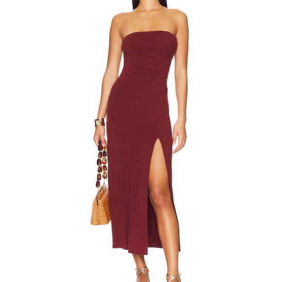 Free People Dresses & Skirts - Free People Hayley Midi Strapless Dress in Russet Acorn Women’s Size Medium